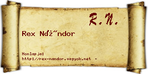 Rex Nándor névjegykártya